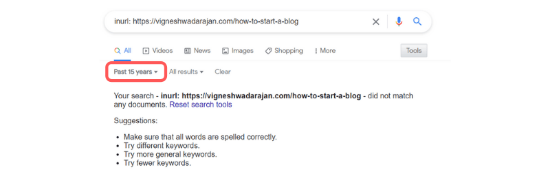 Finding an Article Date Using Google Search Parameter