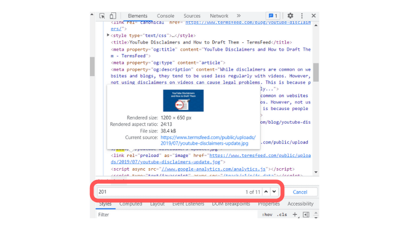 Using Inspect Element to Find a Date